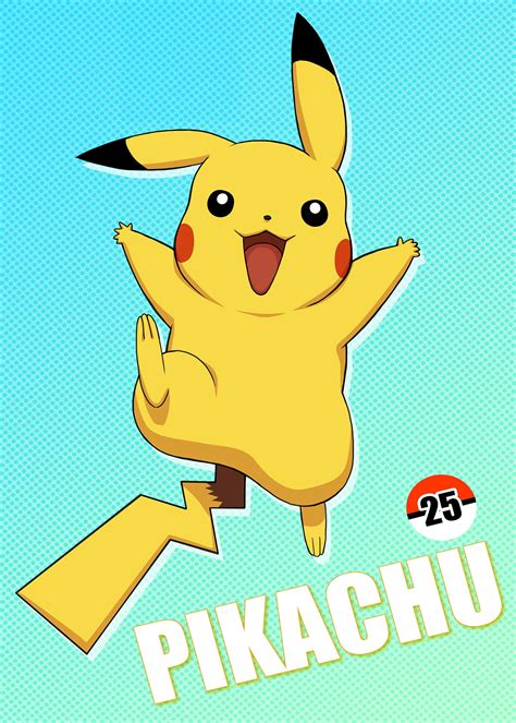 Pikachu Pokemon Print Poster 5 X 7 Etsy