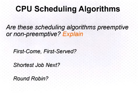 Solved CPU Scheduling Algorithms Are These Scheduling Chegg Com
