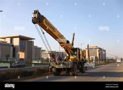 New Administrative Capital Egypt 3rd Nov 2021 Workers Are Seen In