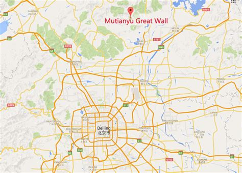 Mutianyu Great Wall Features Transfer Map Beijing Mutianyu Great