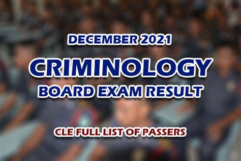 Criminology Board Exam Cle Result December Full List Of Passers