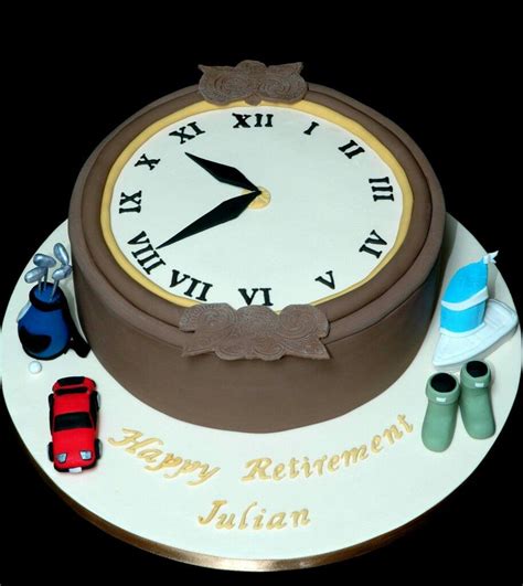 A vintage clock retirement cake. | Retirement cakes, Special occasion