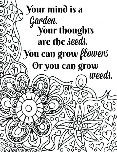 Best free coloring pages for kids & adults to print or color online as disney, frozen, alphabet and more printable coloring book. FREE Printable Flower Quote Coloring Pages