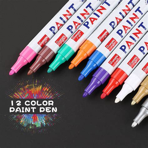 Paint Pens 12 Pack Paint Markers Oil Based Painting Marker Pen Set For