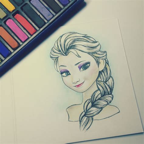Frozen Elsa Color Pencil Drawing Color Pencil Drawing Drawings