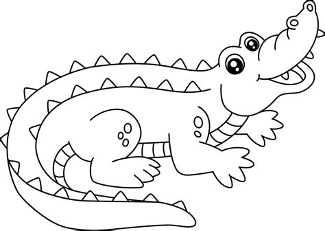 Crocodile Coloring Vector Art Icons And Graphics For Free Download