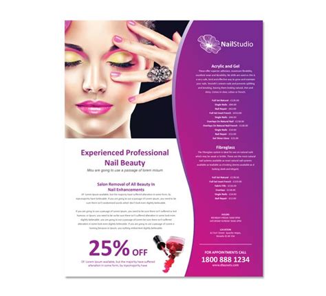 nail beauty salon flyer template template 654 nail beauty salon flyer