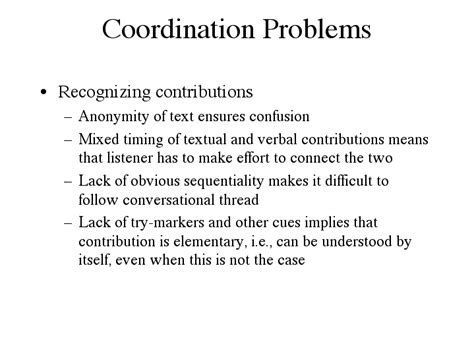 Coordination Problems