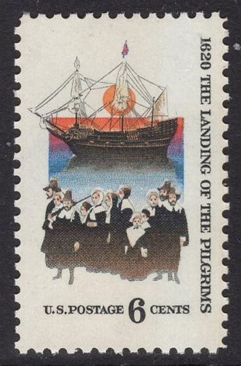 10 Pilgrims Mayflower Plymouth Rock Usa Postage Stamps Etsy Postage