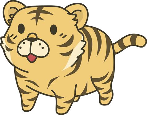Cute Adorable Kawaii Animal Cartoon Tiger Vinyl Decal Sticker