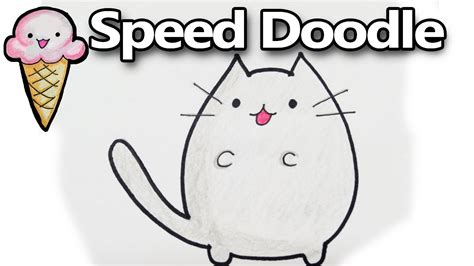 Drawing Pusheen A Cute Cartoon Cat Kawaii Timelapse