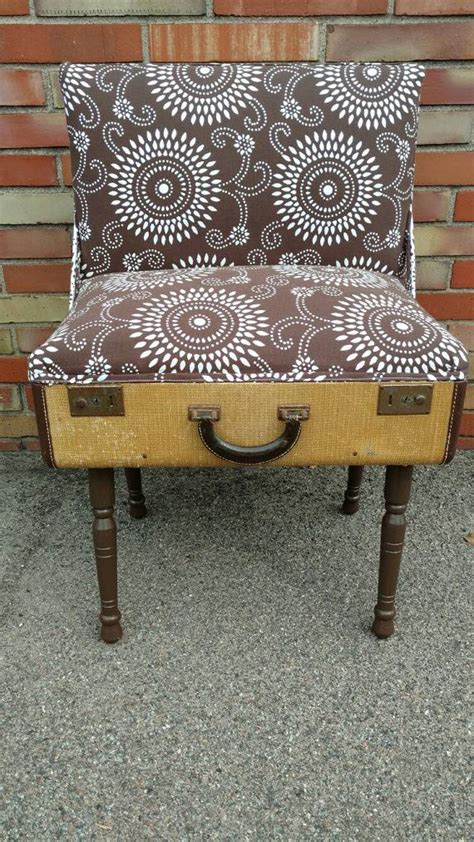 Accent Chair Upcycled Repurposed Vintage Suitcase Chair With Woven