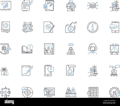 Asset Strategy Line Icons Collection Investment Diversification