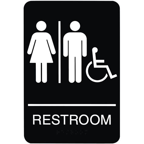 Ada Compliant Unisex Restroom Sign Gray