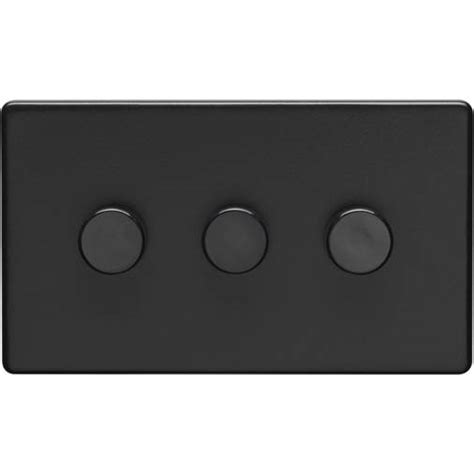 What does 1 way, 2 way and intermediate light switching mean? Metal Matt Black Dimmer Switch 3 Gang - Black Flat ...