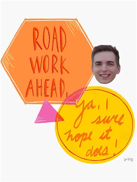 Road Work Ahead Vine Geometric Design Drew Gooden Sticker By P Ing