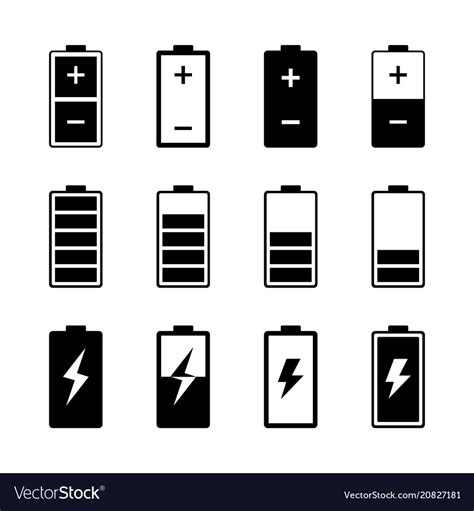 Simple Batteries Icon Set Royalty Free Vector Image