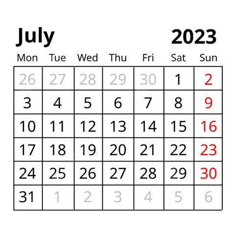Table Black July 2023 Calendar Calendar July 2023 Calendar 2023