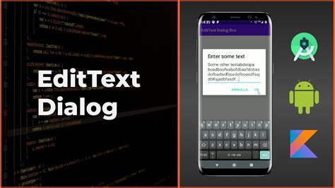 Edittext Dialog Box In Android Studio Tutorial Kotlin 2020 Youtube