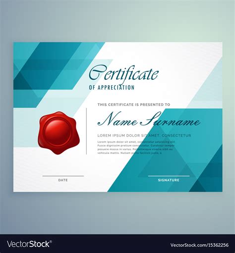 Modern Abstract Blue Certificate Design Template Vector Image