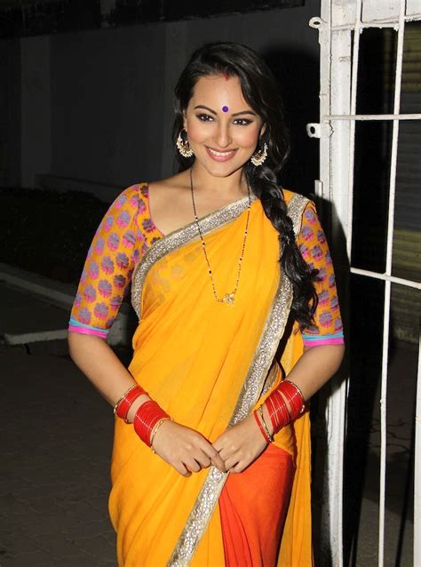 Actress Sonakshi Sinha In Yellow Saree Stylish Designer Sareeslehengas