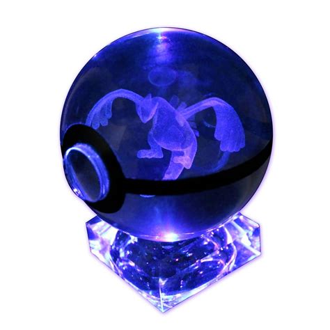 Pokemon Lugia Crystal Poke Ball Night Light With Crystal Base And Soft
