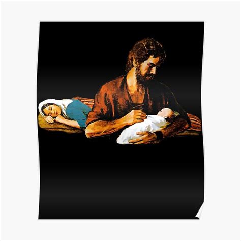 St Joseph Holds Baby Jesus While Mary Sleeps Transparent Background