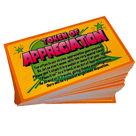 Tokens Of Appreciation Cards Only New 100set