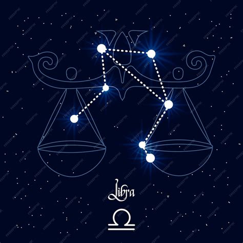 Premium Vector Libra Constellation And Zodiac Sign On The Background