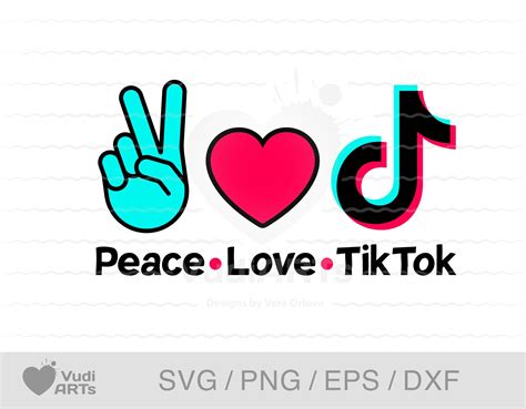 Peace Love Tiktok Svg Tiktok Icoon Svg Png Eps Dxf Print Etsy
