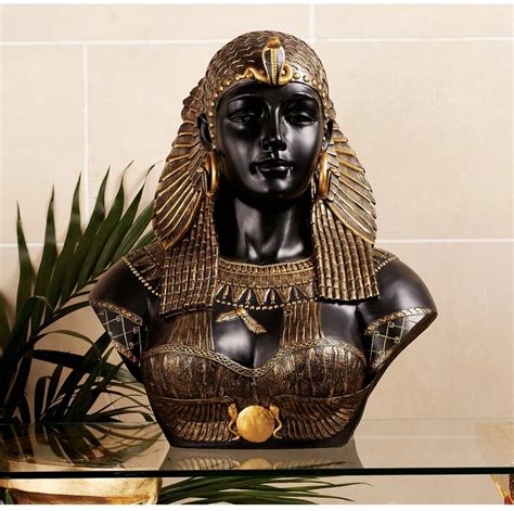 Neoclassical Queen Of The Nile Cleopatra Bust Sculpture Egyptian Pharaoh Statue Ebay
