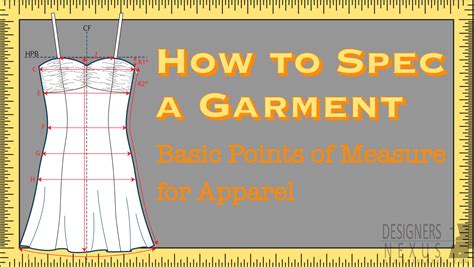 How To Spec A Garment Basic Points Of Measure For Apparel Designers