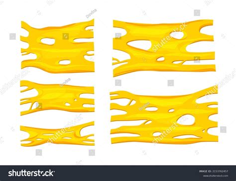 Flowing Melted Cheese Set Vector Cartoon Stock Vector Royalty Free