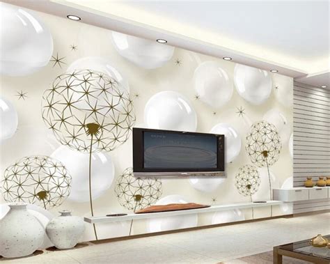 Beibehang Wall Paper Home Decor 3d Stereo Ball Dandelion Rice Yellow