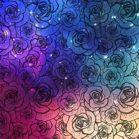 Roses With Colorful Galaxy Space Galaxy Space Galaxy Color