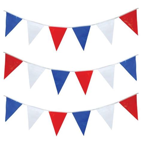 Red White And Blue Pennant Bunting 7m