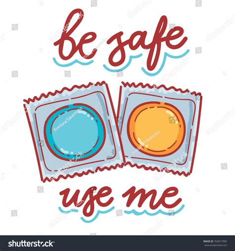 Friendly Illustration About Safe Sex Lettering Stock Vector Royalty Free 763817995