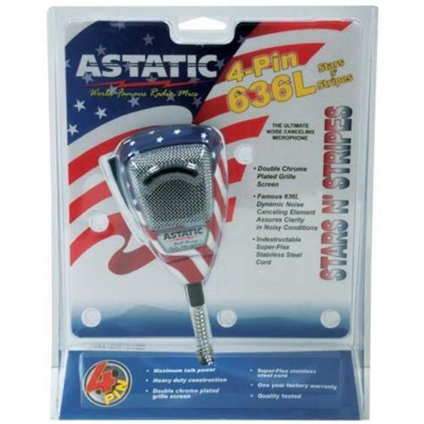 Astatic 636l Noise Canceling 4 Pin Cb Microphone Stars N Stripes 302