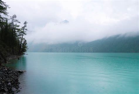 Turquoise Foggy Kucherla Mountain Lake Belukha National Park Altai
