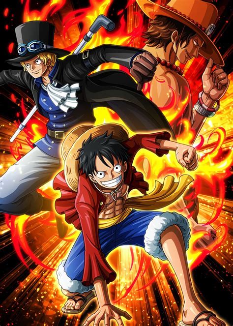 Luffy Sabo Ace Poster By Onepiecetreasure Displate Lukisan
