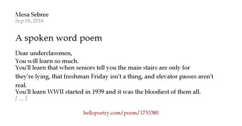 A Spoken Word Poem By Mesa Hello Poetry