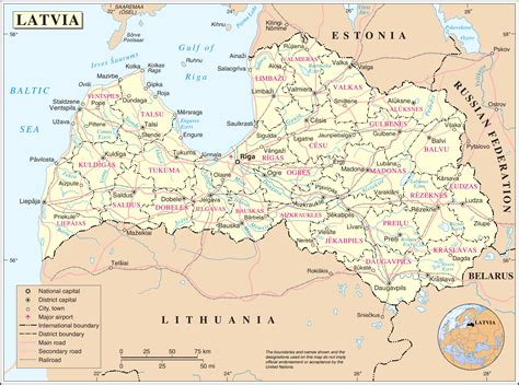 Latvia Map Surrounding Countries Cities And Towns Map