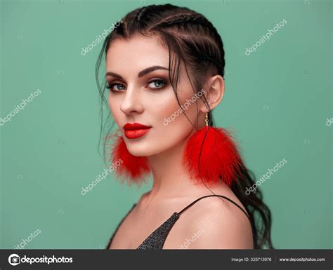 Portrait Beautiful Woman With Jewelry Stock Photo By ©heckmannoleg