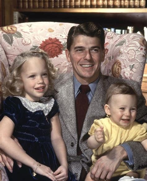 Ronald Reagan With His Daughter Maureen And Adopted Son Michael In 1945 Rronaldreaganfan