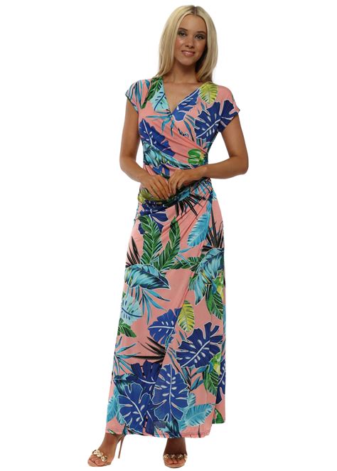 Elissa Pink Floral Print Wrap Maxi Dress