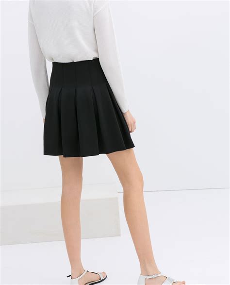Zara Pleated Skirt In Black Lyst