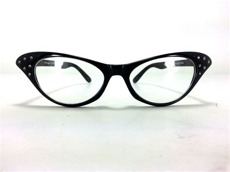 Black Cat Eye Glasses With Rhinestones