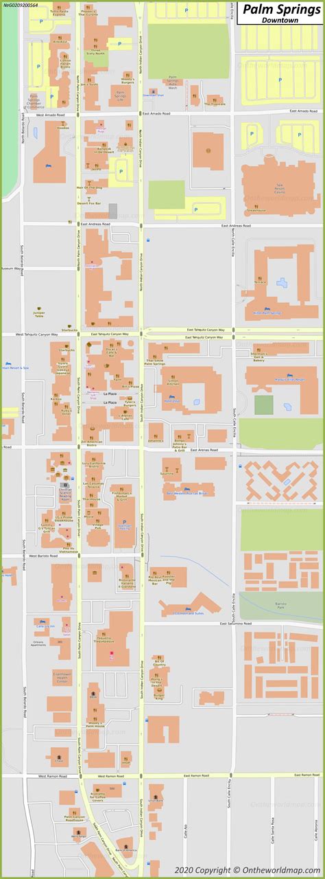 Palm Springs Downtown Map