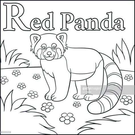 Panda coloring page stock vector. Exclusive Picture of Red Panda Coloring Page ...