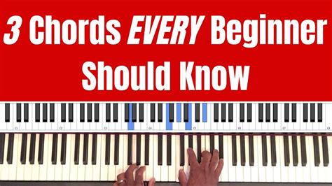 3 Beginner Piano Chords Beginner Piano Lesson Youtube